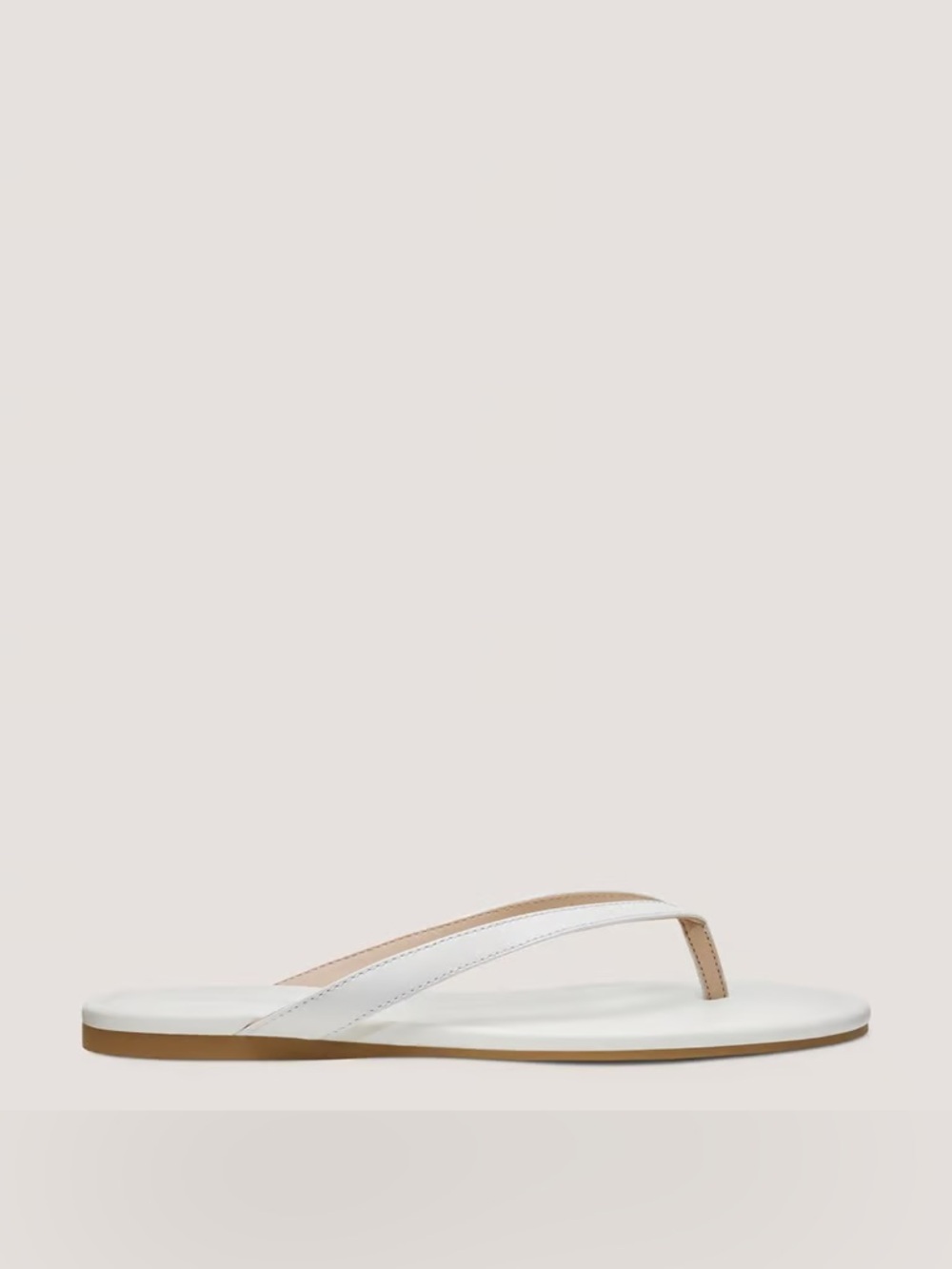 New🤍Stuart Weitzman White Leather Thong Sandals - Picture 7 of 7